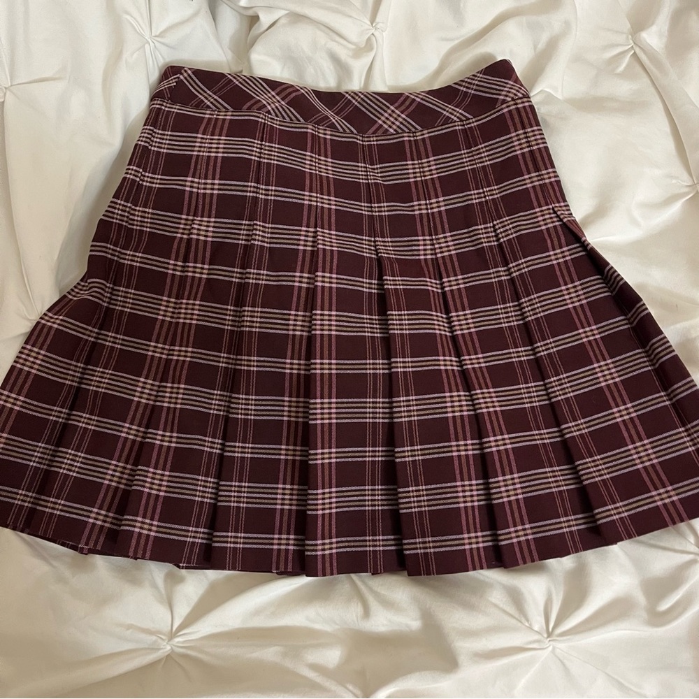 Aritzia Sunday Best Olive Plaid Mini Skirt